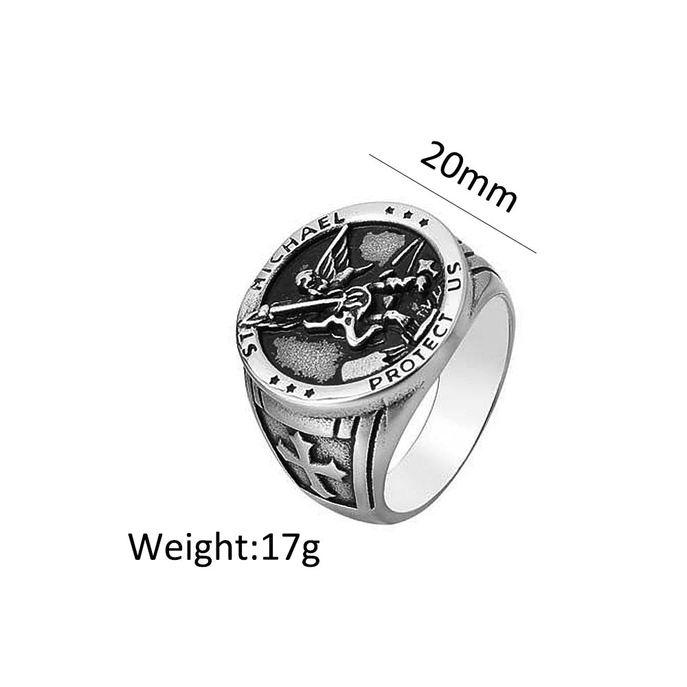 PENDRA Michaelangel Catholic Angel Michael Ring