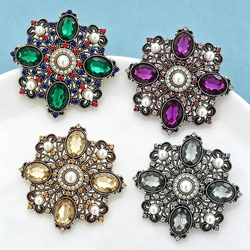 PENDRA Geometra Vintage Geometric Flower Brooch