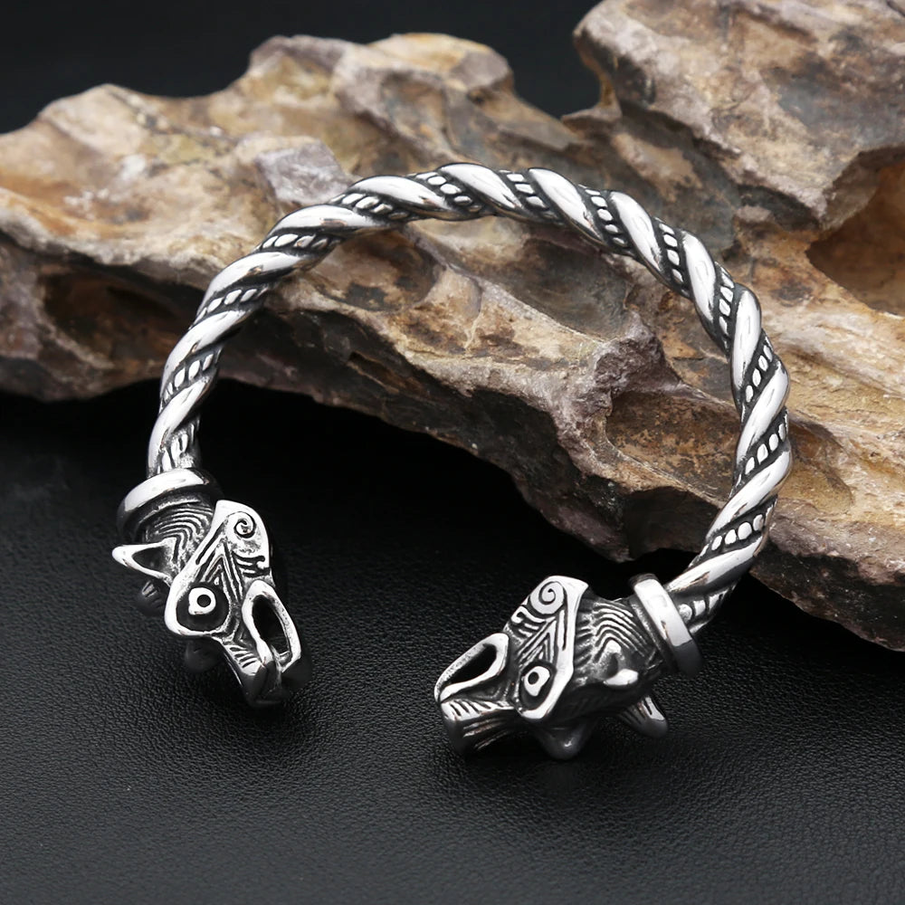 PENDRA Wolfduo Nordic Viking Double Wolf Bracelet
