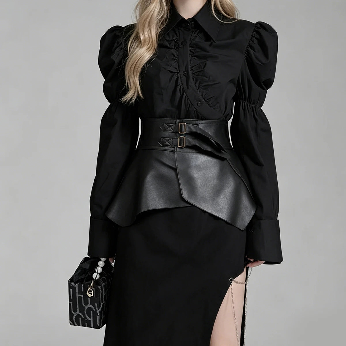 PENDRA Orlaara Leather Black Luxury Corset Belt