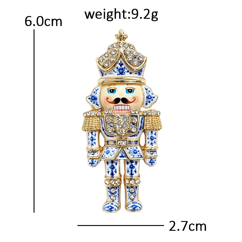 Wuli&baby Lovely King Character Brooches For Women Unisex 2-color Rhinestone Crown Royal King Party Casual Brooch Pin Gifts