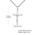 Waterproof Crucifix Cross Necklace for Men Boys,Stainless Steel Catholic Cross Pendant Necklace ,Religious Belief Jewelry Gift