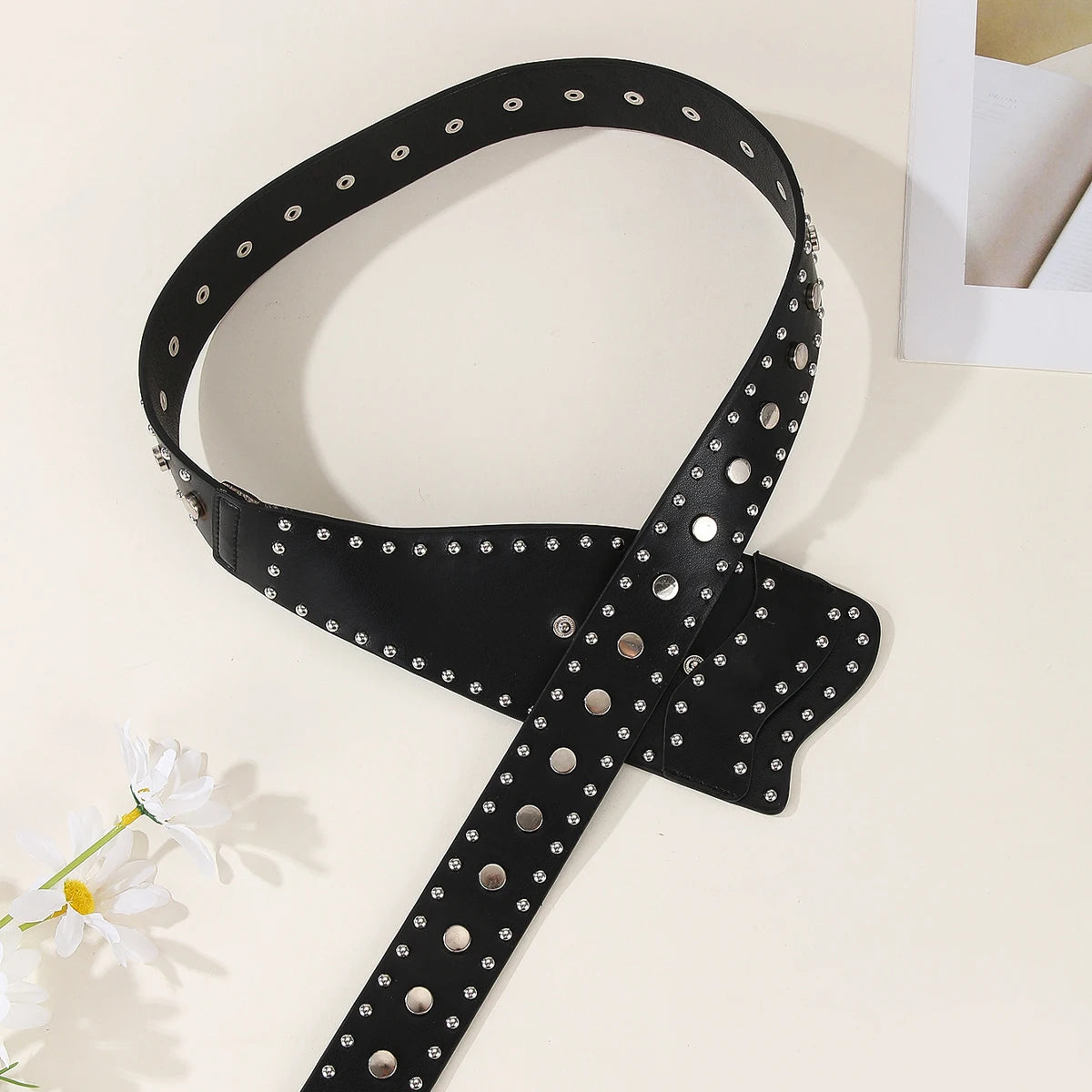 Punk Style Willow Nail Personalized Belt Decoration European and American Style Versatile Buckle Belt Gothic Trendy Jeans Belt