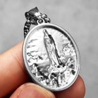 Virgin Mary Stainless Steel Men Necklaces Pendants Chains Women Jewelry New Cool Powerful Amulet Accessories Gifts Wholesale