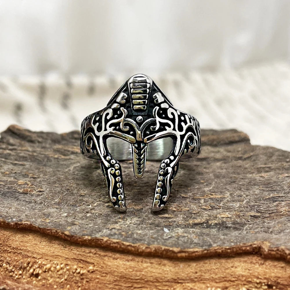 PENDRA Warrior Helmet Vintage Steel Ring