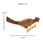 PENDRA Vintage Red Bird Brooch