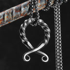 PENDRA Troll Cross Ancient Steel Necklace