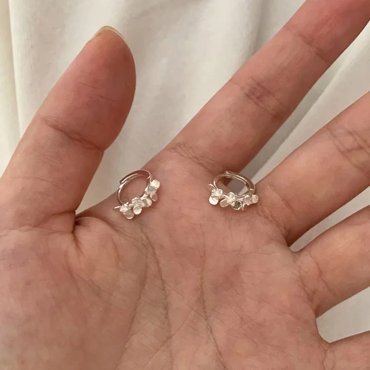 VENTFILLE 925 Sterling Silve Flower Earring for Women Irregular Versatile Daily Office Sweet Romantic Jewelry Gift Dropshipping