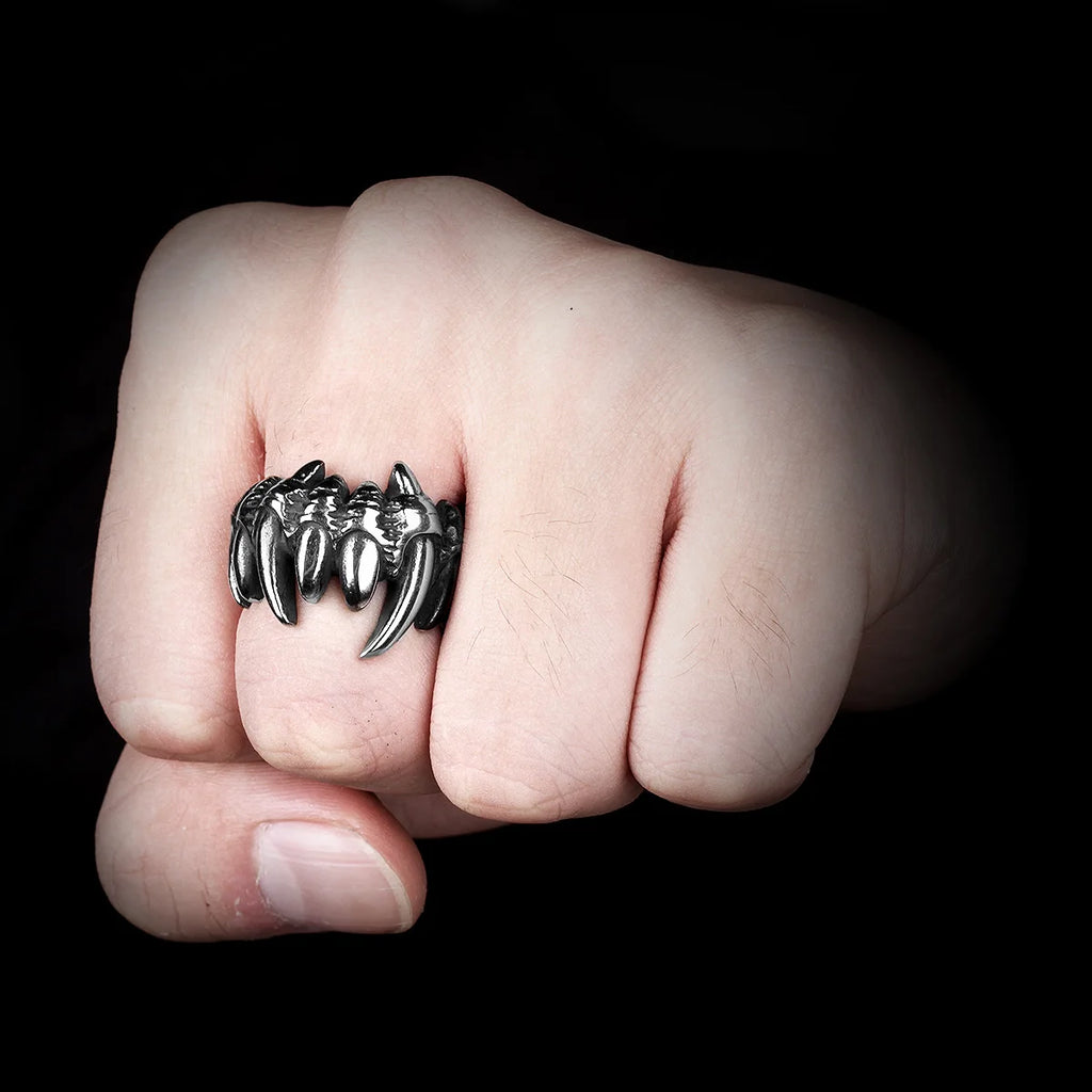 PENDRA Beast Monster Teeth Steel Ring