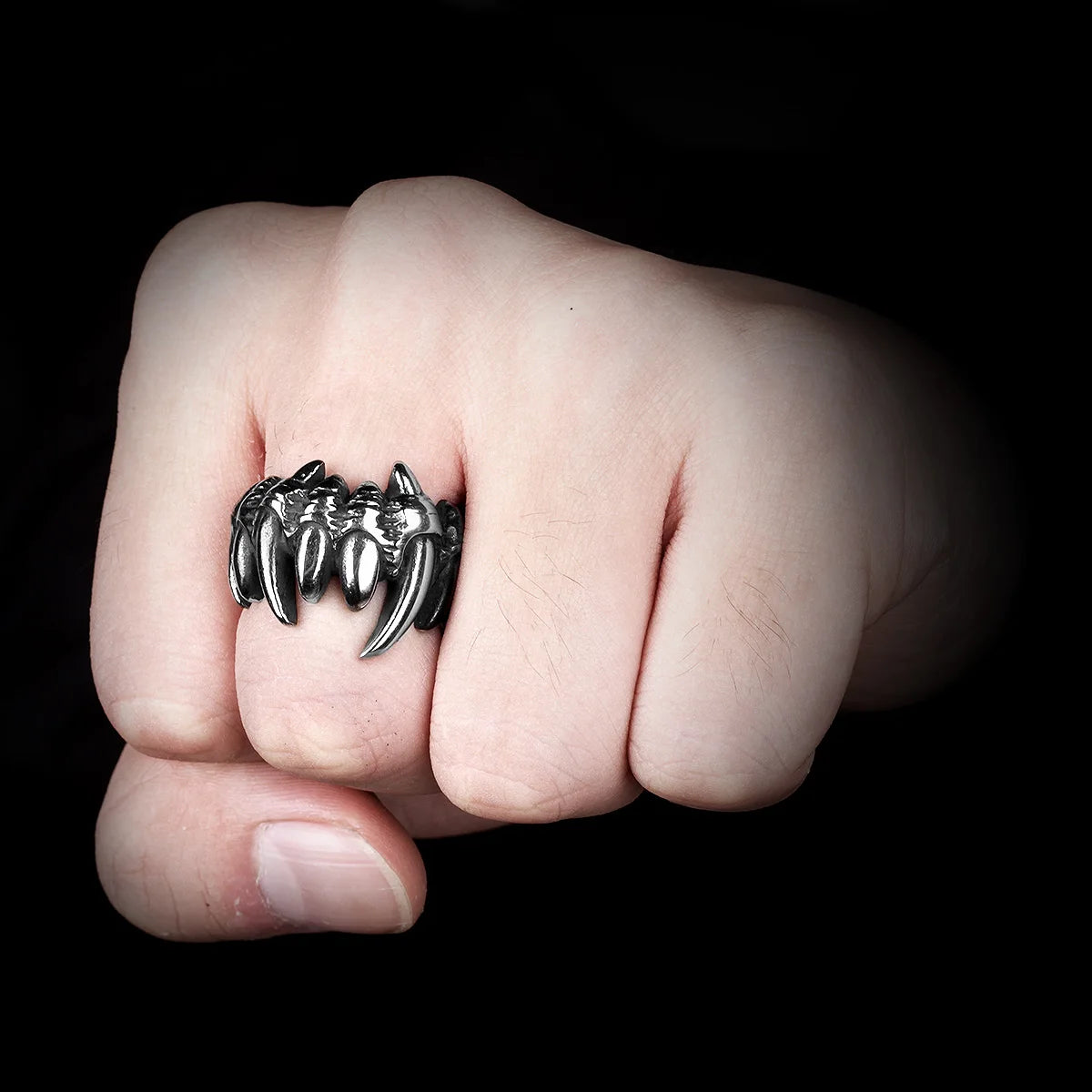 PENDRA Beast Monster Teeth Steel Ring