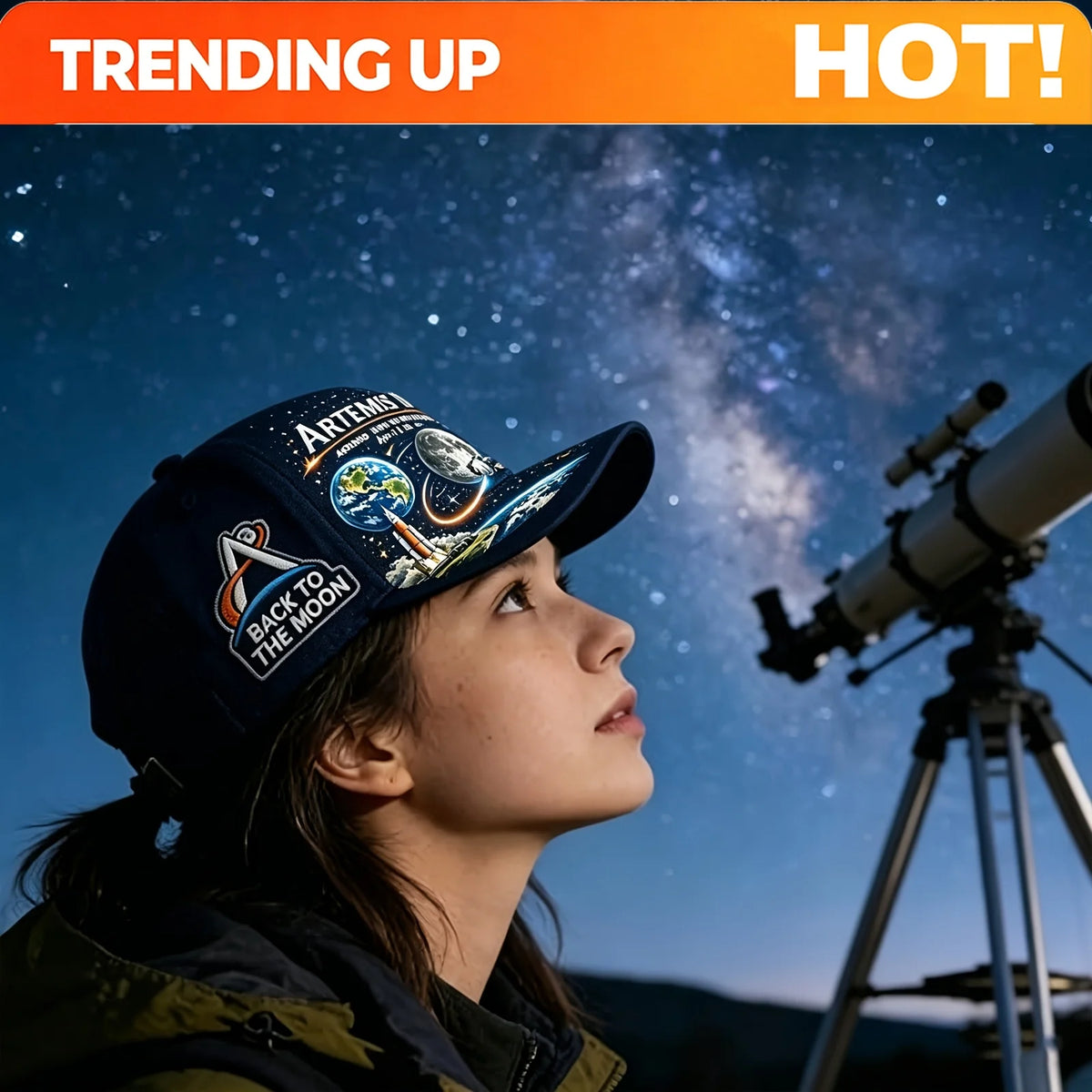 Four Great Astronauts Commemorative Hat - Space Program Suitable for Independence Day, Lightweight Buckle Closure for Themed