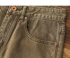 Cowboy Korean Goods Retro Yellow Mud Dyed Small Straight Jeans Men's Spring and Autumn Khaki Ami Kaji Washed Casual Trousers