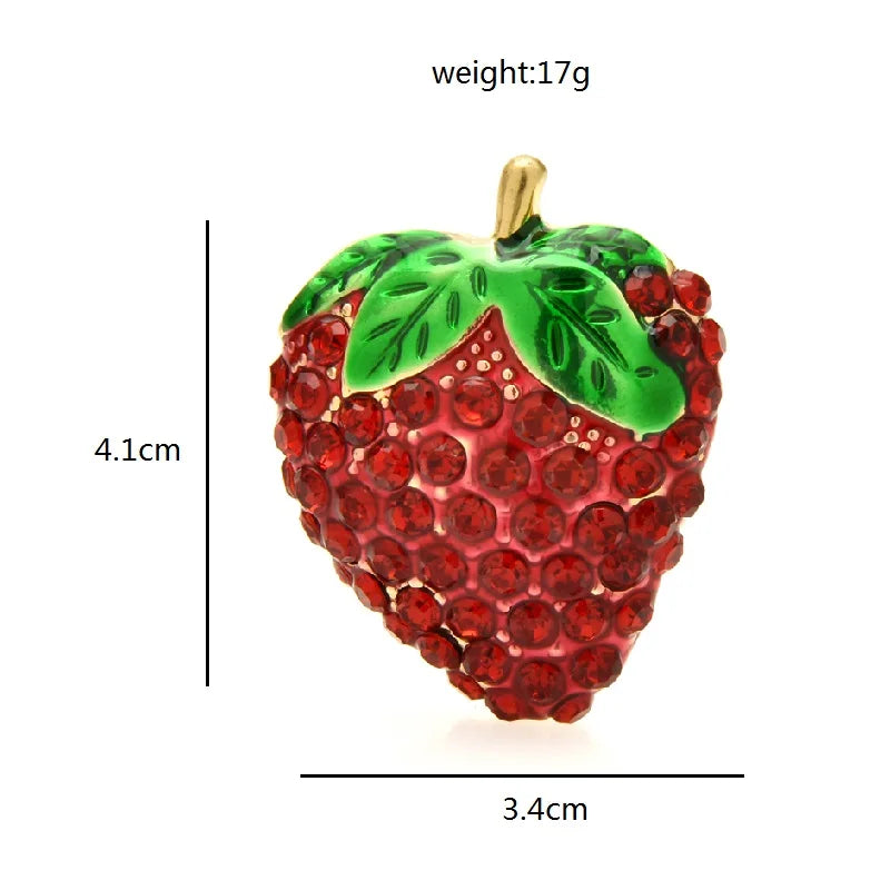 PENDRA Strawberrya Enamel Strawberry Brooch