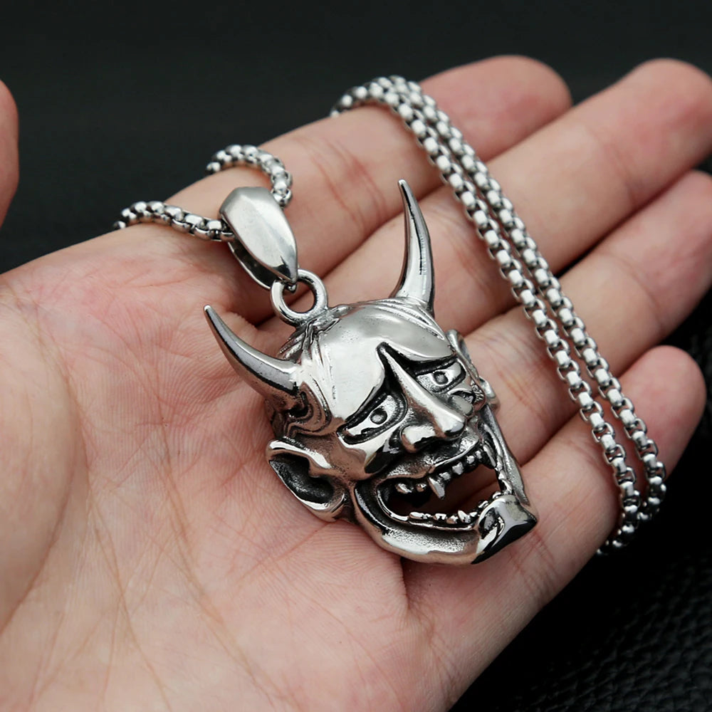 PENDRA Prajna Mask Vintage Pendant Necklace
