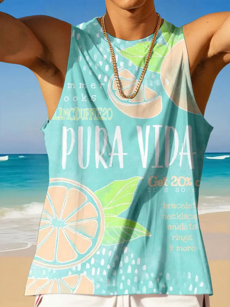 Stylish Hawaiian Tank Tops For Men Sleeveless Summer Casual Men's T-shirts Outdoor Beach Men's Loose Tank Tops 3D Printing