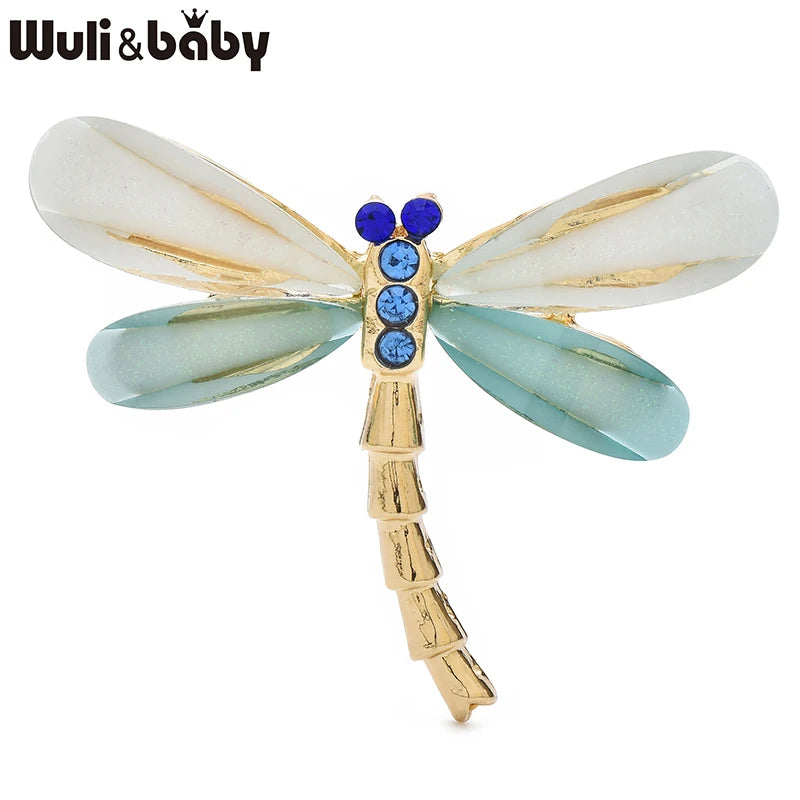 Wuli&baby Classical Dragonfly Brooches For Women Unisex 2-color Lovely Insects Party Casual Brooch Pins Gifts