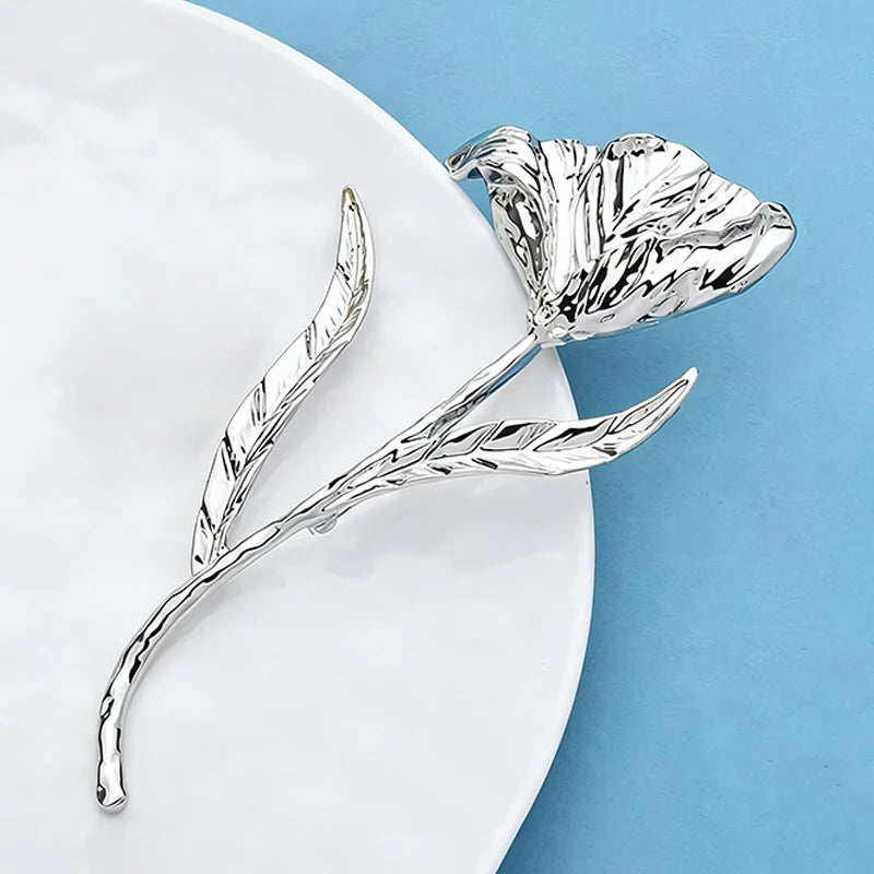 PENDRA Tulip 2-Color Oversized Metal Flower Brooch