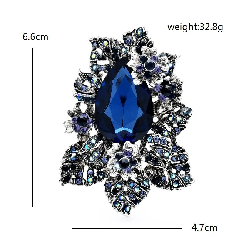 PENDRA Prismora Multicolor Crystal Flower Brooch