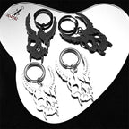 Gothic Demon Goat Head Skull Hoop Earrings for Women Stainless Steel Black Silver Color Punk Devil Earring Jewelry pendientes