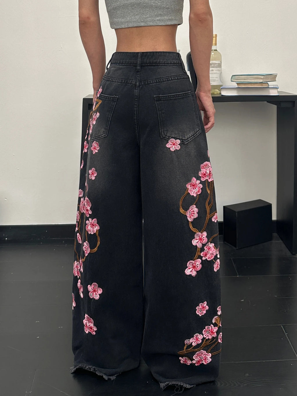 PENDRA European American Floral Jeans