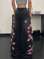 PENDRA European American Floral Jeans