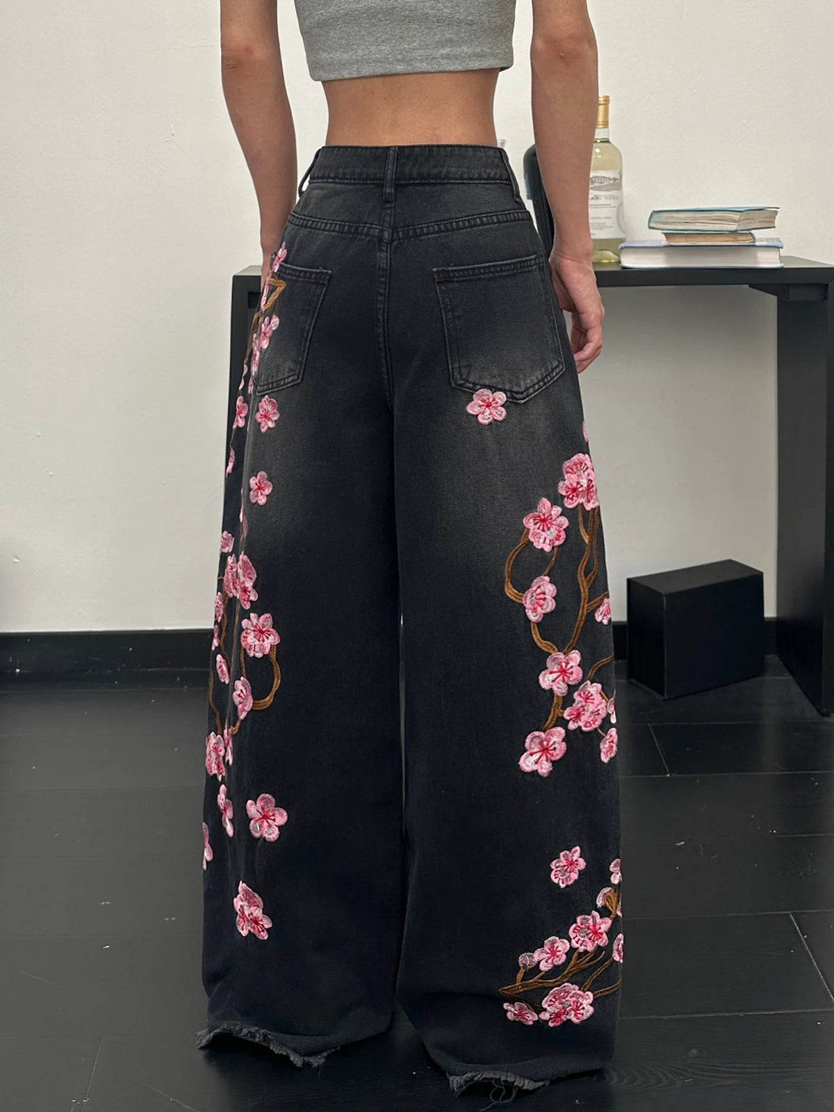 PENDRA European American Floral Jeans