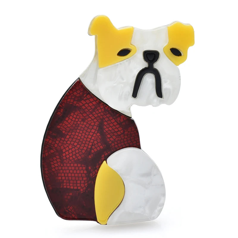 Wuli&baby Lovely Acrylic Dog Brooches For Women's Clothes Backpack Brooch Pins Gifts