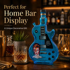 David Bowie Starman Theme Glass Whiskey Decanter Guitar Bottle Music Fan Collectible Home Decor