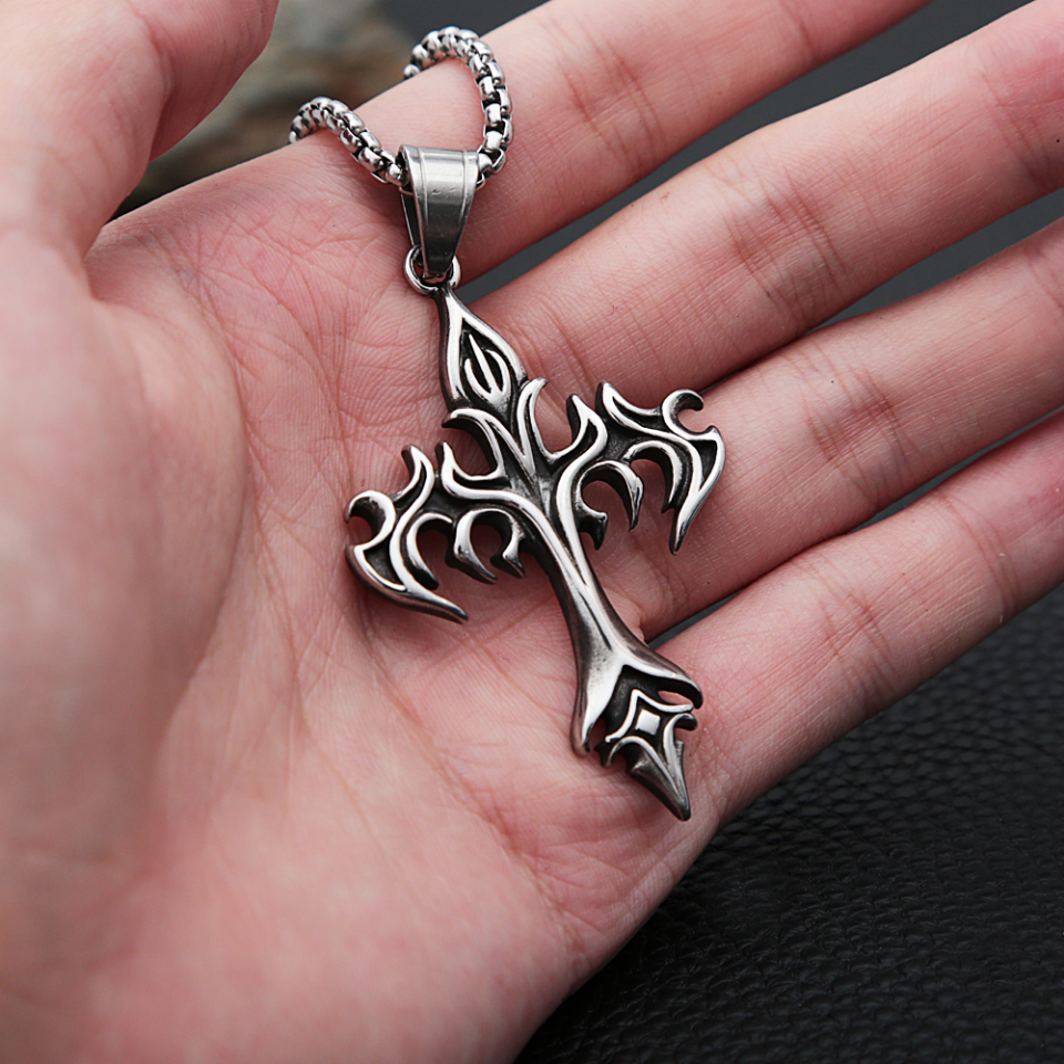 PENDRA Flamecross Gothic Flame Cross Pendant