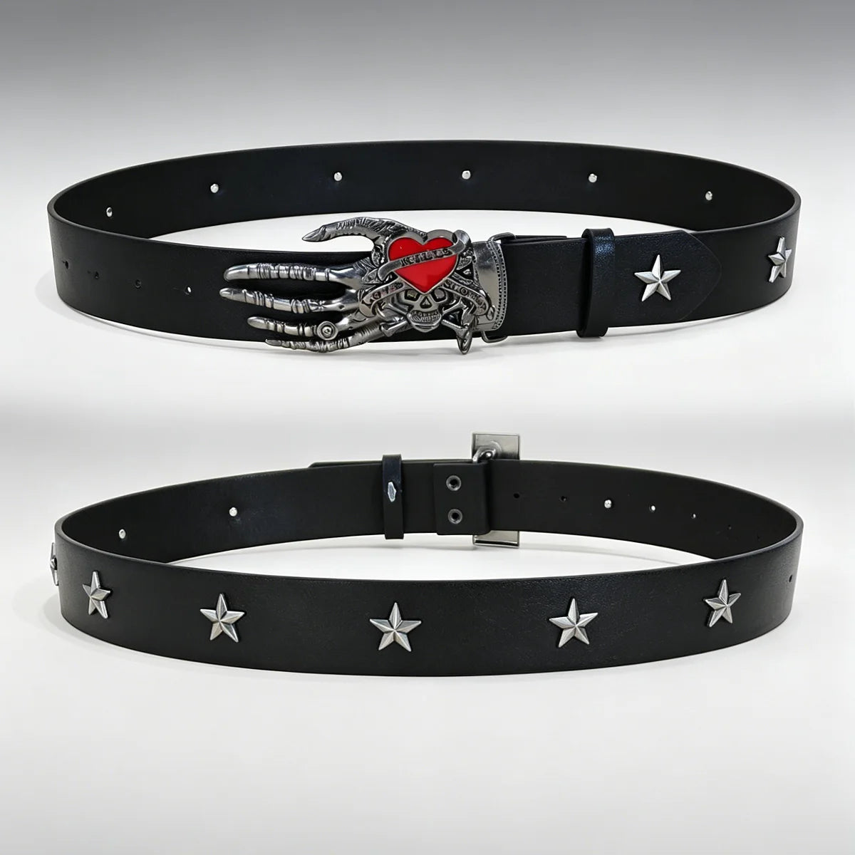 Luxury Desiner Skull Pu Leather Belts For Women and Men Y2K Western Cowgirl Cowboy Punk Belt Stars Rivet Gothic Accessories