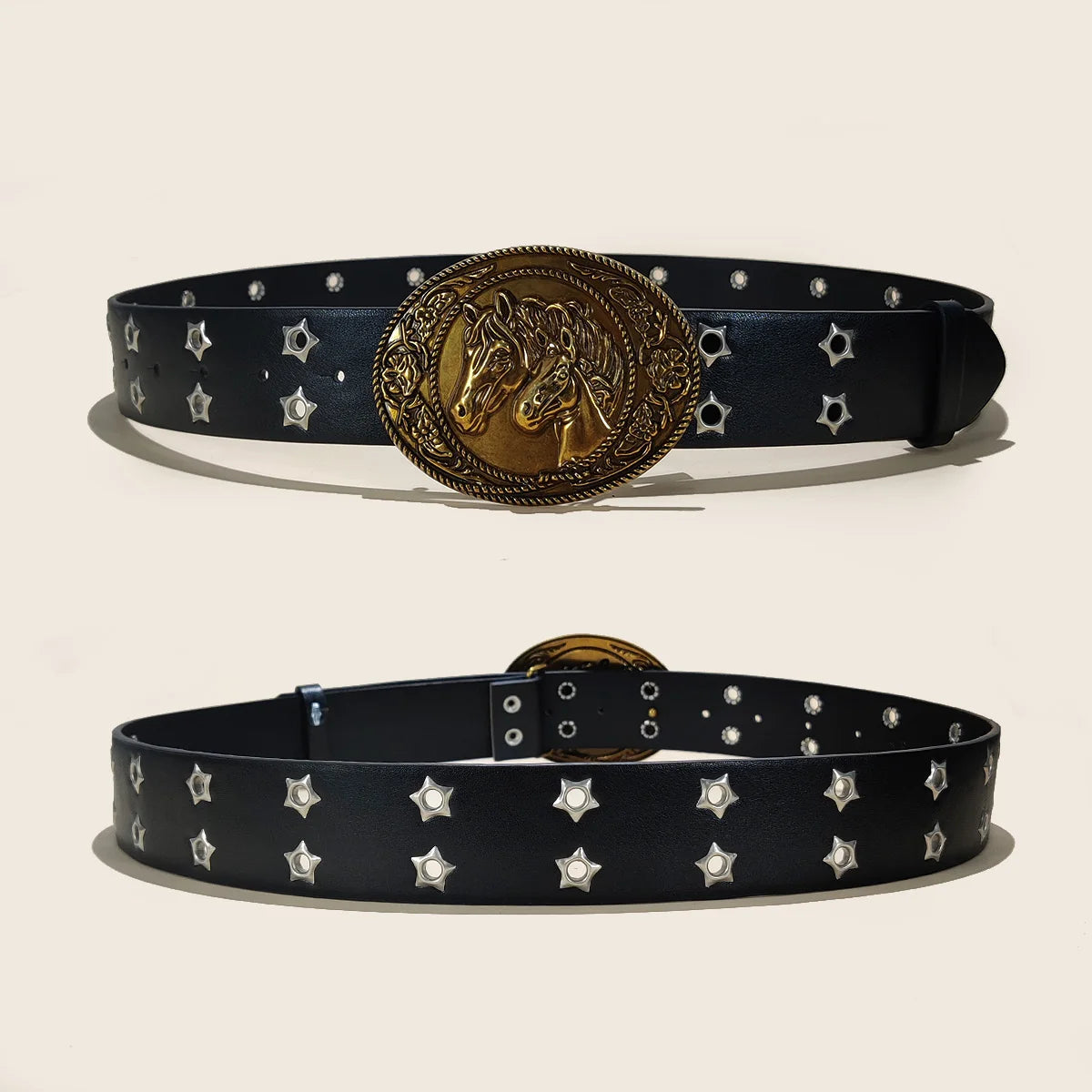 PENDRA Elaraine Leather Horse Buckle Horse Designer Belt