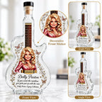 Dolly Parton Guitar Glass Liquor Decanter Whiskey Bottle Home Bar Decor Fan Collectible Gift