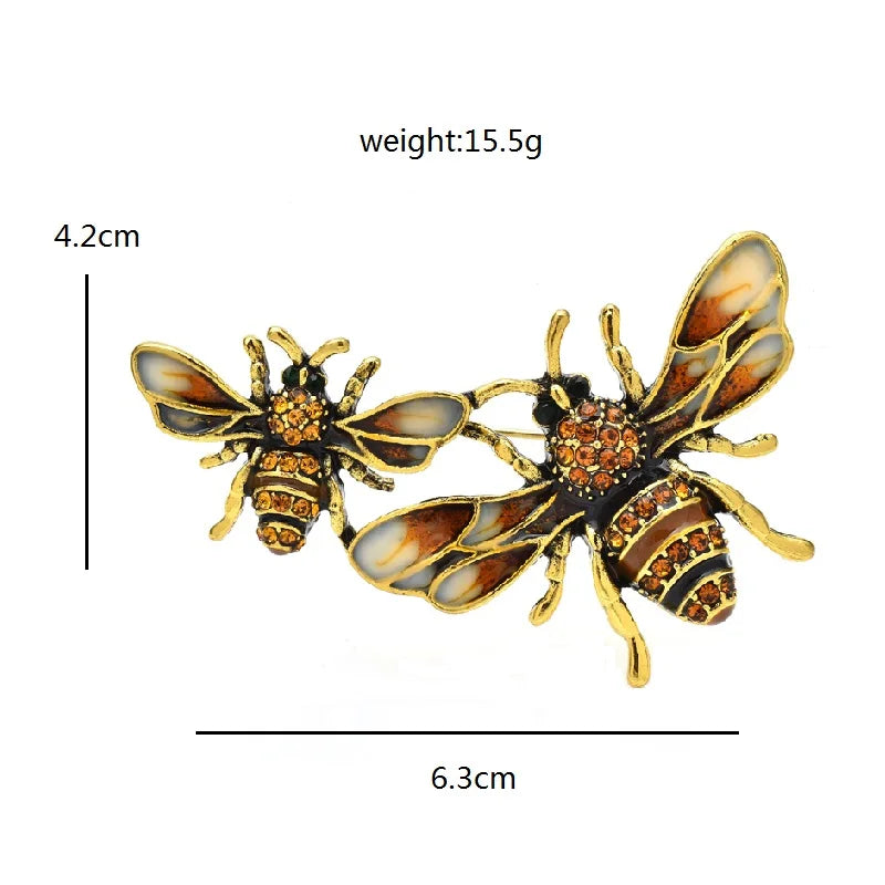 PENDRA Honeywing Rhinestone Bee Brooch