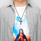 PENDRA Religon Cross Bible Steel Necklace