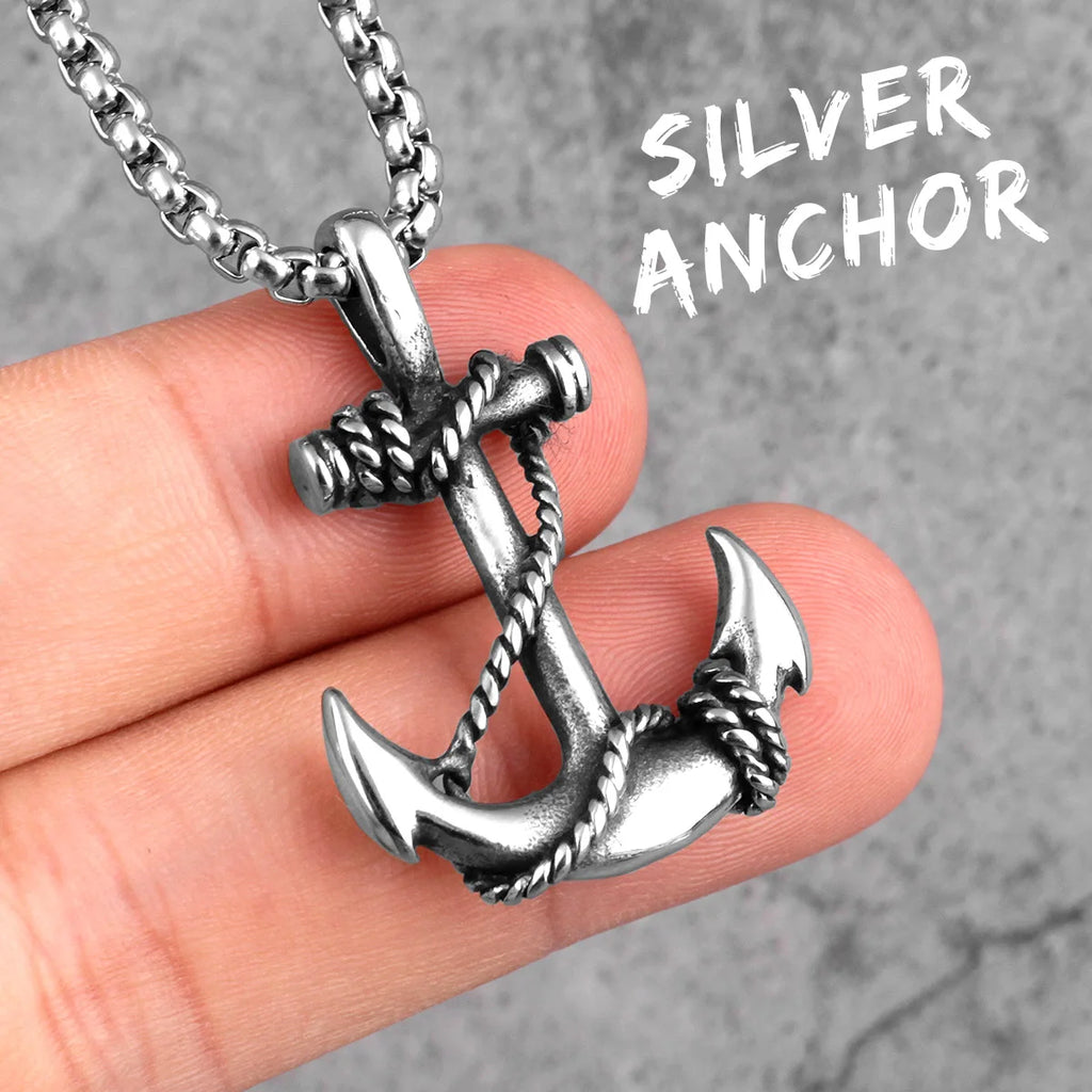 PENDRA Sea Anchor Sailor Steel Necklace