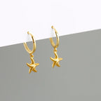 PENDRA Starfish 925 Sterling Silver Hoop Earrings