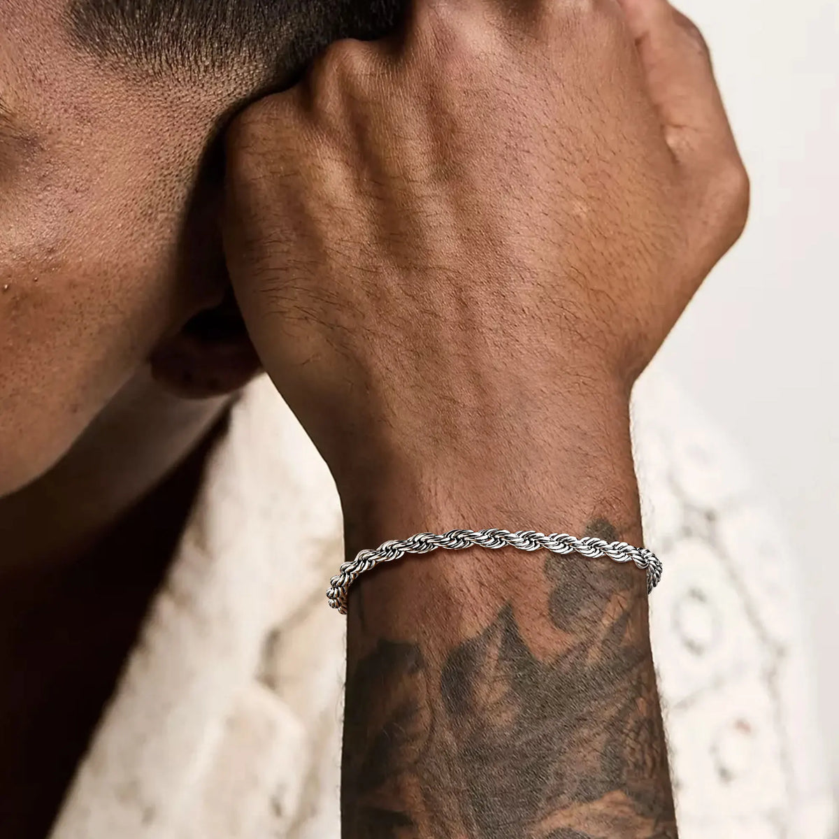 2/3/4/5mm Twist Rope Chain Bracelet for Men Women,Casual Stainless Steel Adjustable Chain Wristband,Gold/Siver Color Chain