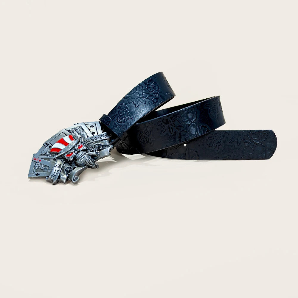 PENDRA Celesessa Leather Skull Gothic Belt