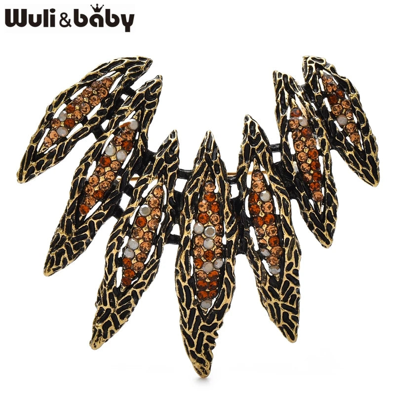 PENDRA Wingara 3-Color Vintage Rhinestone Wings Brooch