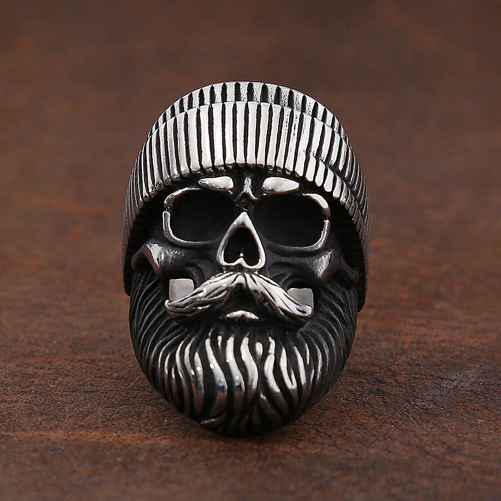 PENDRA Beardskull Gothic Bearded Skull Ring