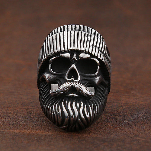 PENDRA Beardskull Gothic Bearded Skull Ring