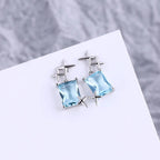 PENDRA Silver Stamp Star Earrings