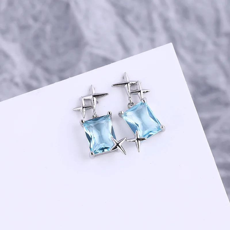 PENDRA Silver Stamp Star Earrings