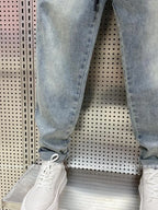 Spring Autumn New Kpop Loose Casual Men's Jeans Pants High-end Brand Loose Straight Pants Elastic Harlan Casual Trendy Dad Jeans