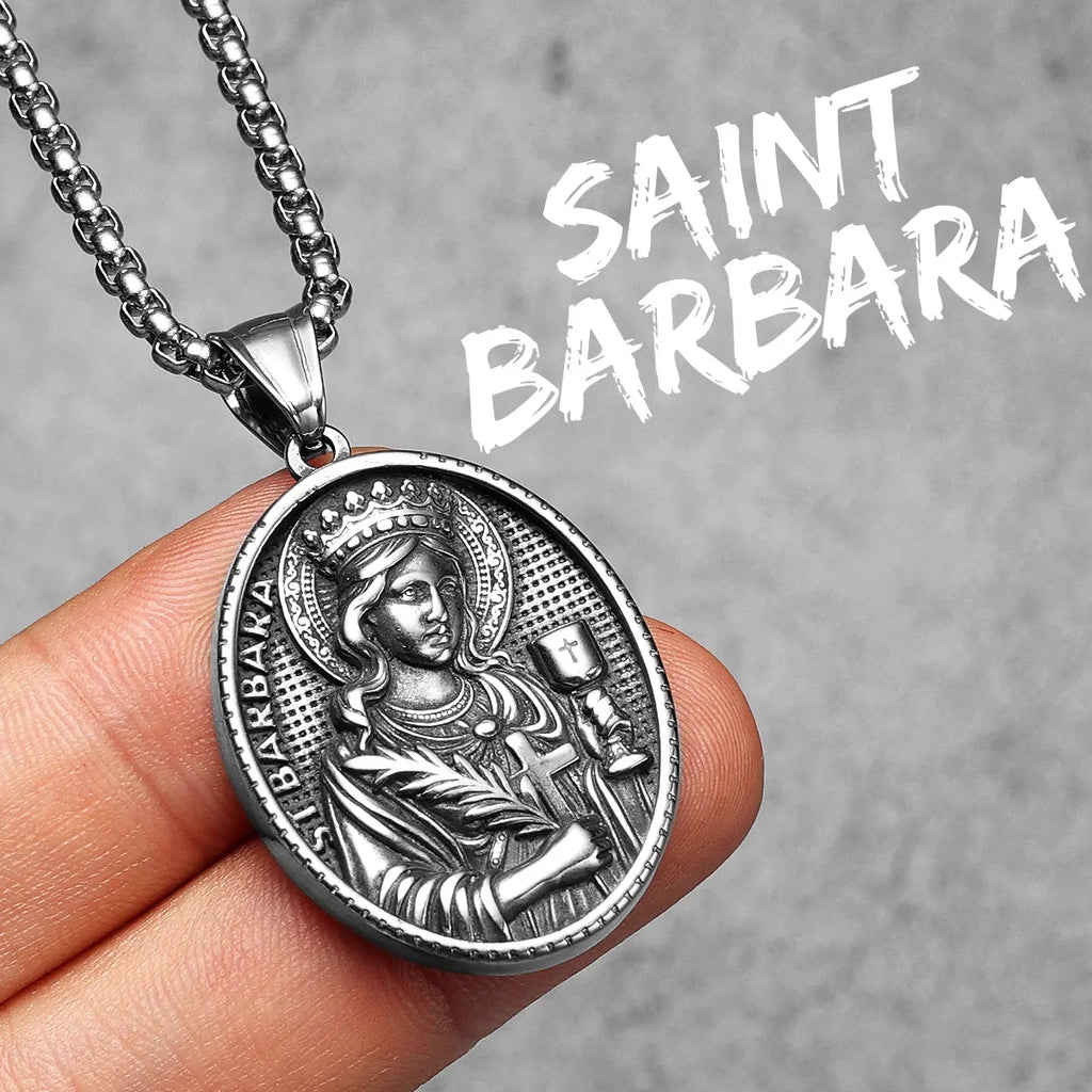 Virgin Mary Stainless Steel Men Necklaces Pendants Chains Women Jewelry New Cool Powerful Amulet Accessories Gifts Wholesale