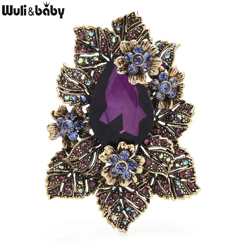 PENDRA Prismora Multicolor Crystal Flower Brooch