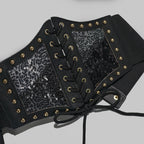PENDRA Galaene Leather Lace Gothic Corset Belt