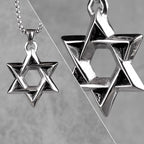Judaism Hexagram Long Men Necklaces Pendants Chain Punk for Boyfriend Male Stainless Steel Jewelry Creativity Gift Wholesale