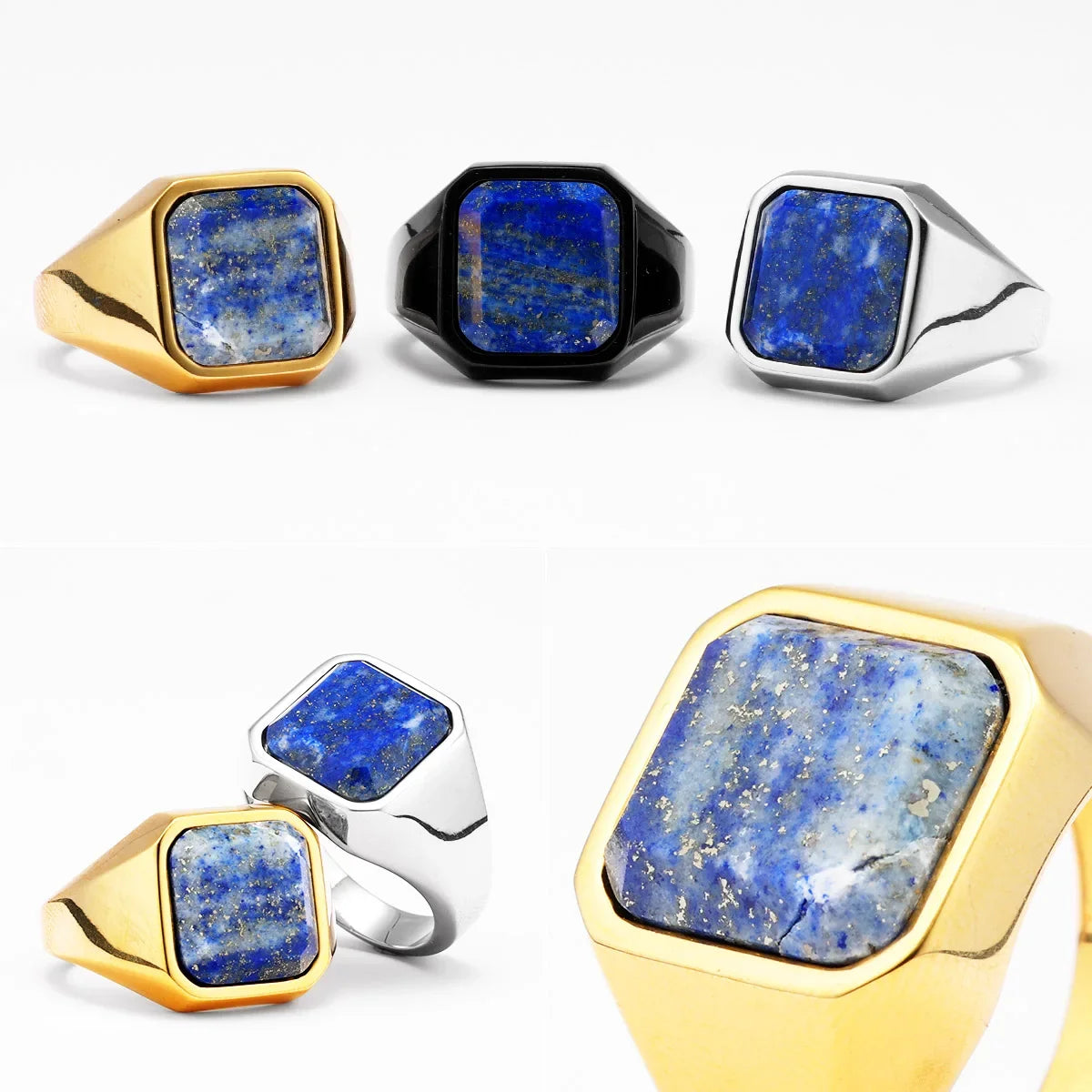 Luxury Galaxy Starry Sky Men Rings Stainless Steel Punk Rock Aesthetic Fashion Women Jewelry Accessories For Gift Wholesale