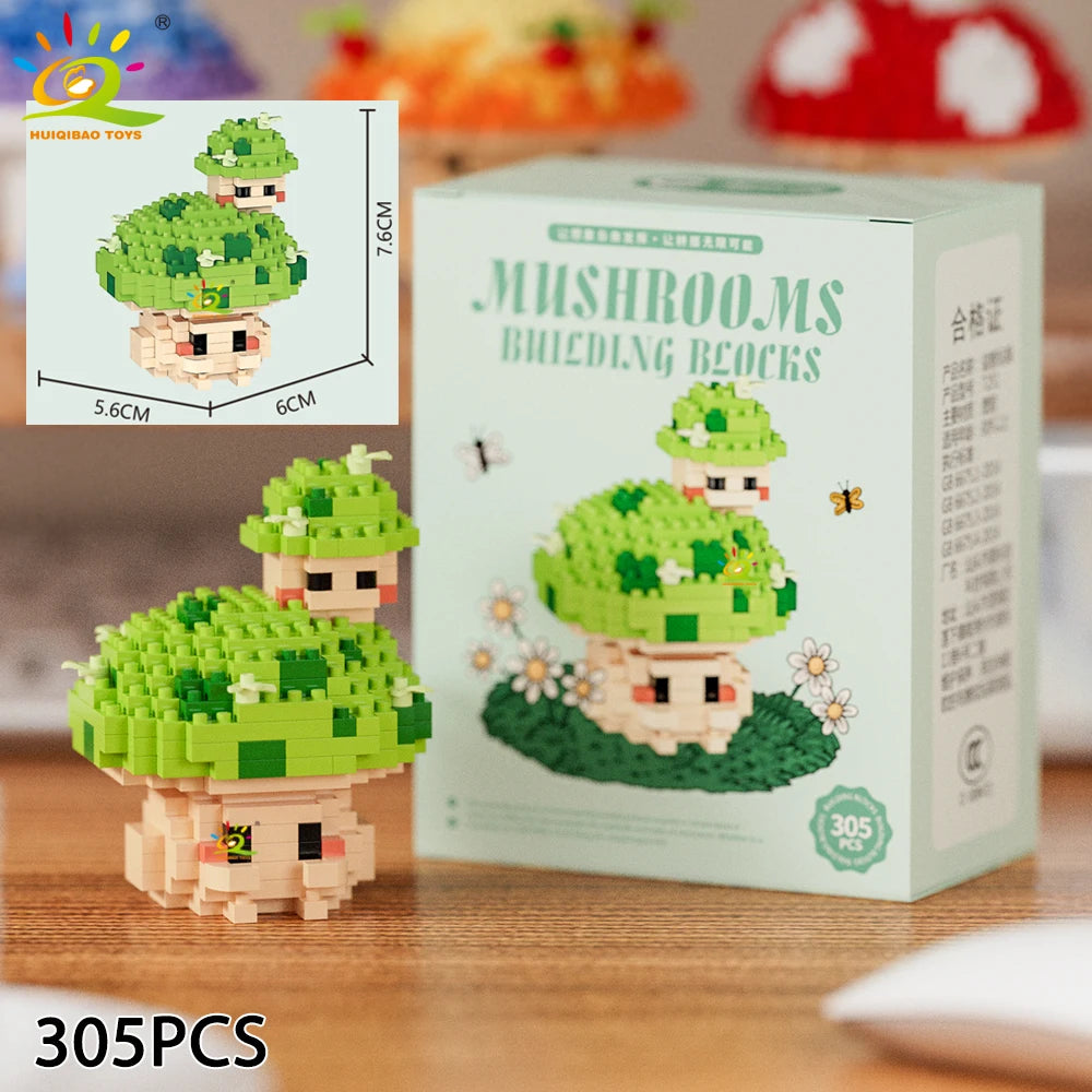 PENDRA Cute Mushroom Micro Building Set